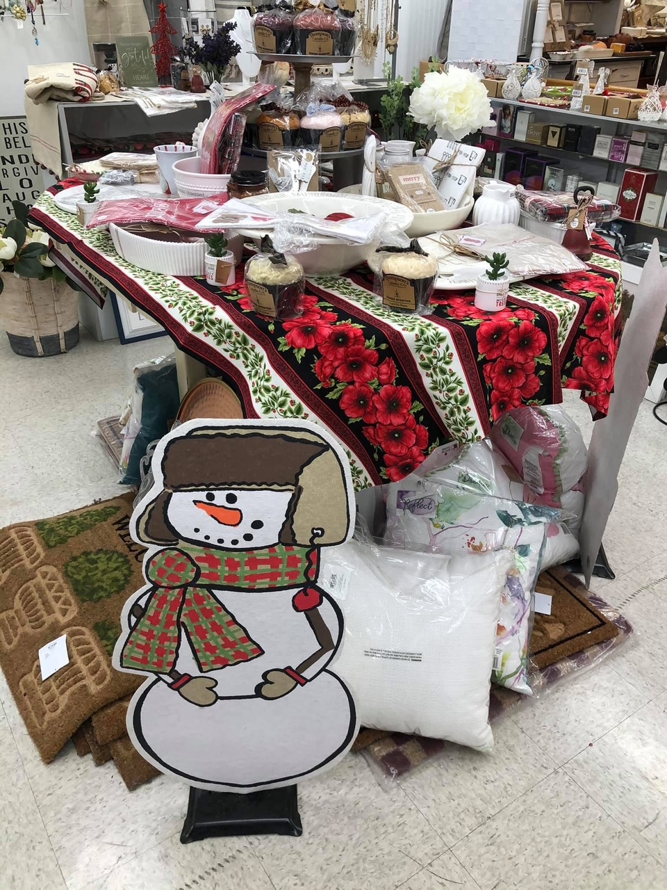 Seasonal holiday display at Back Porch Gifts